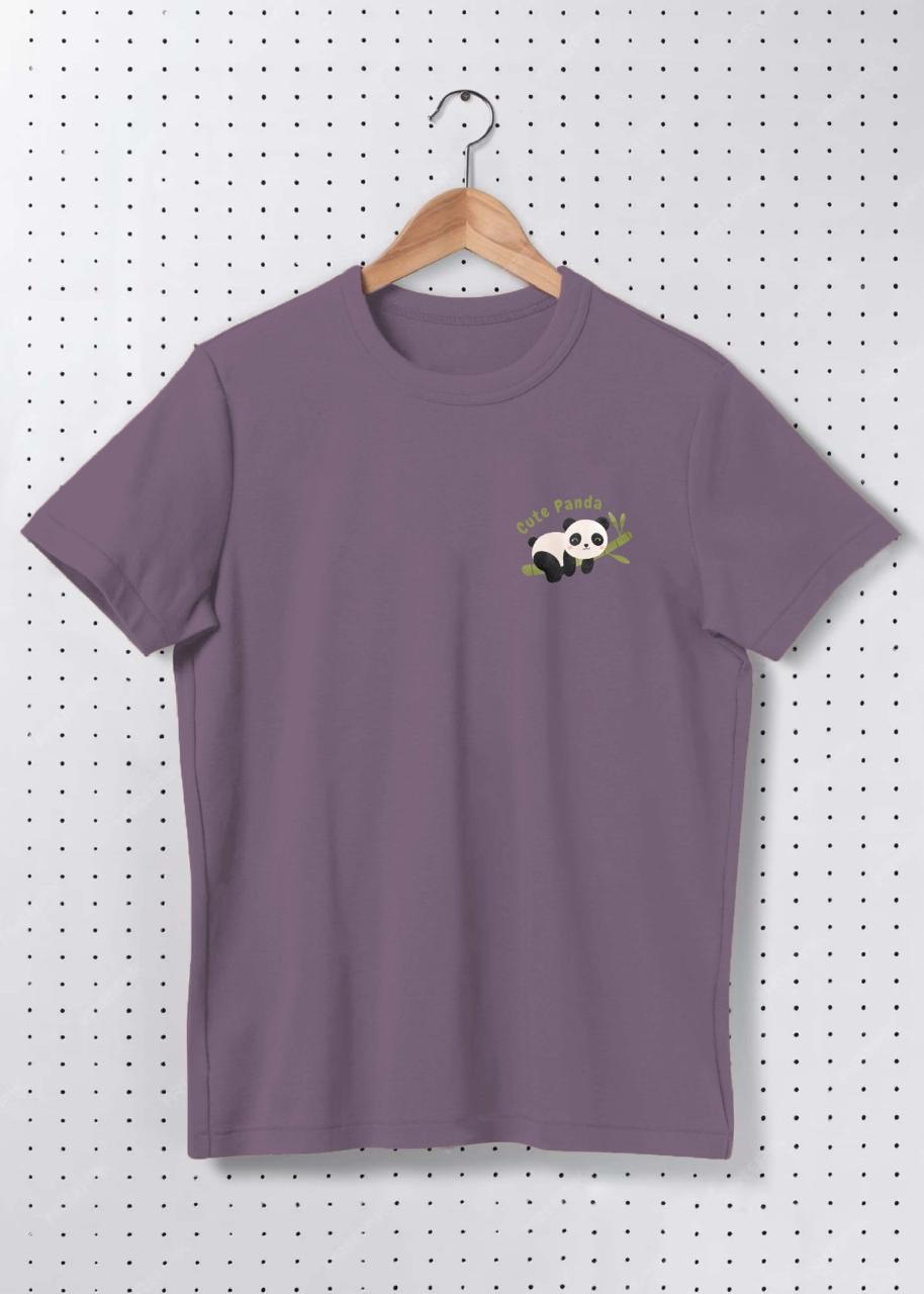 Premium Cotton Cute Panda Minimal Graphic Premium 240 GSM T-Shirt