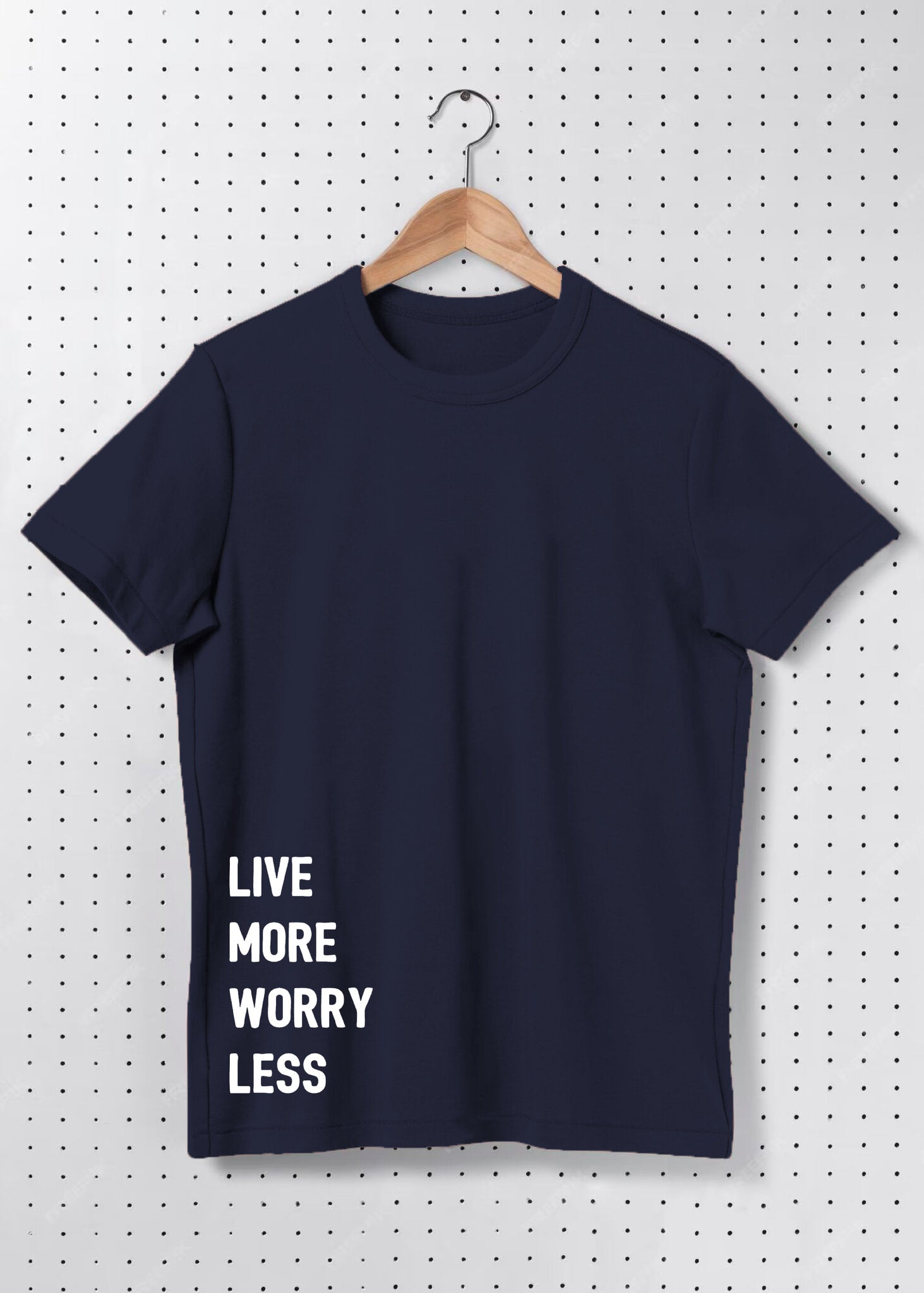 Premium Cotton “Live More, Worry Less” Minimal Typography Oversized T-Shirt