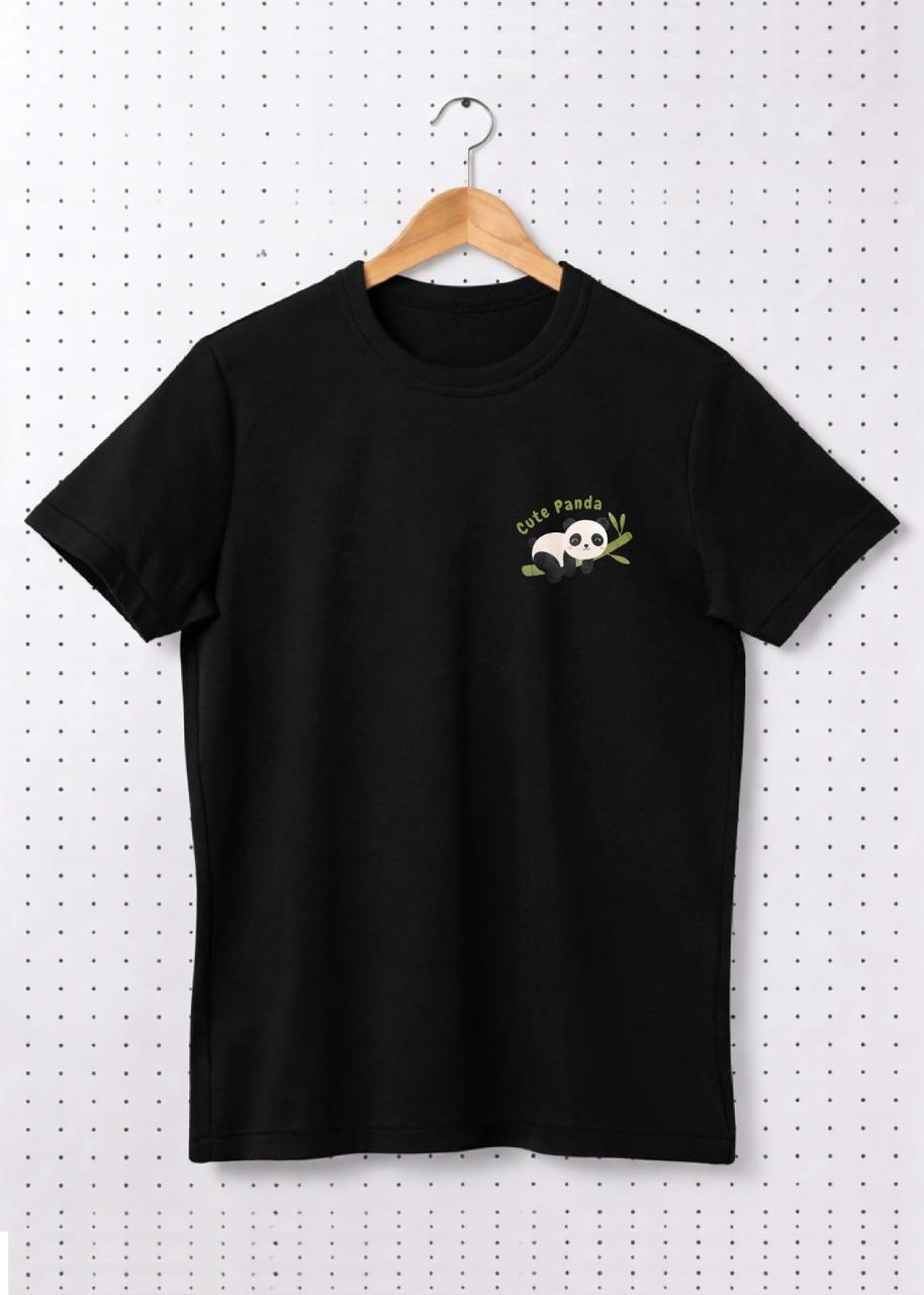 Premium Cotton Cute Panda Minimal Graphic Premium 240 GSM T-Shirt