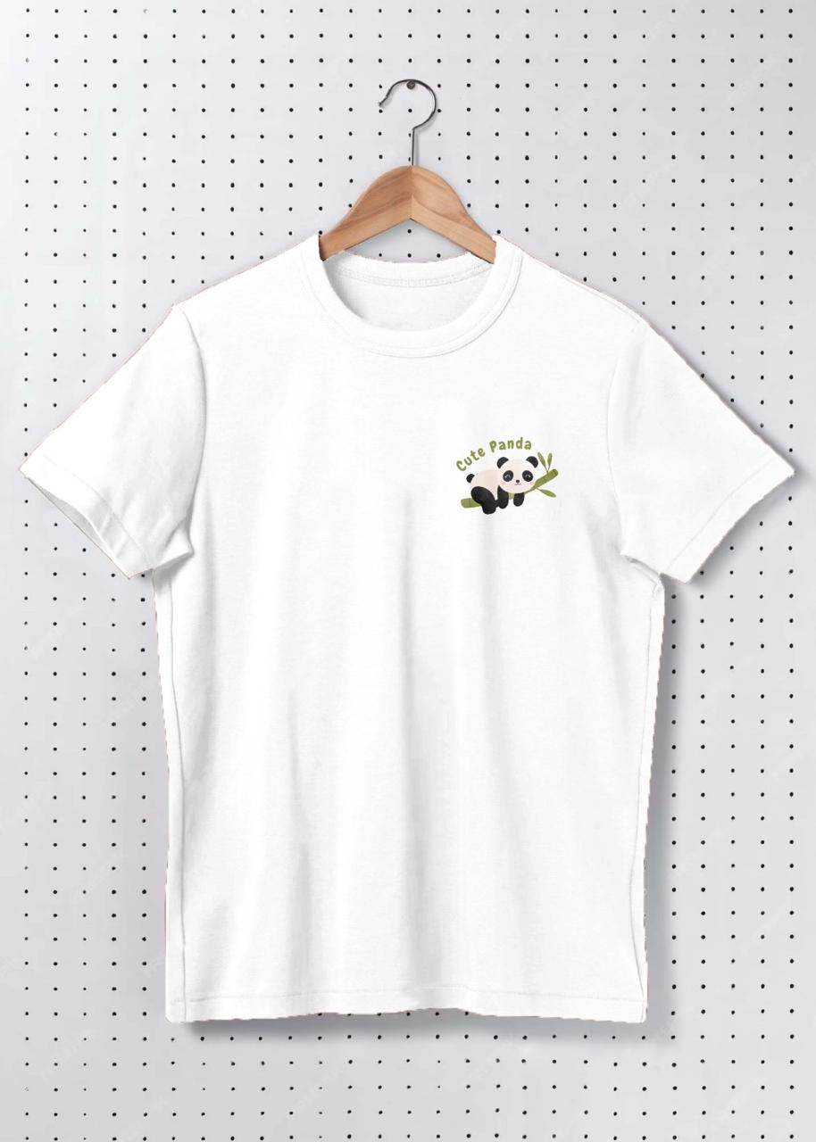 Premium Cotton Cute Panda Minimal Graphic Premium 240 GSM T-Shirt