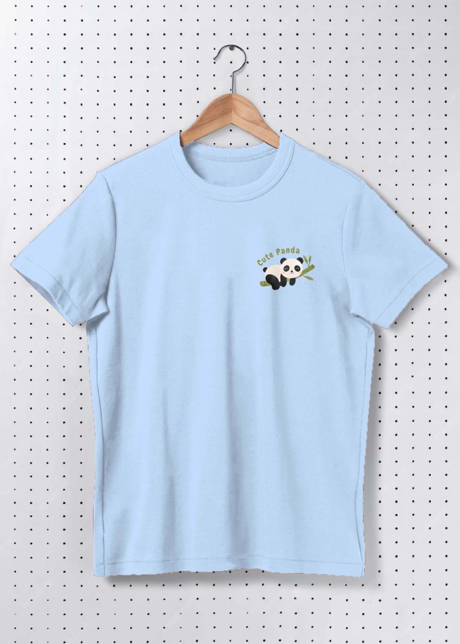 Premium Cotton Cute Panda Minimal Graphic Premium 240 GSM T-Shirt