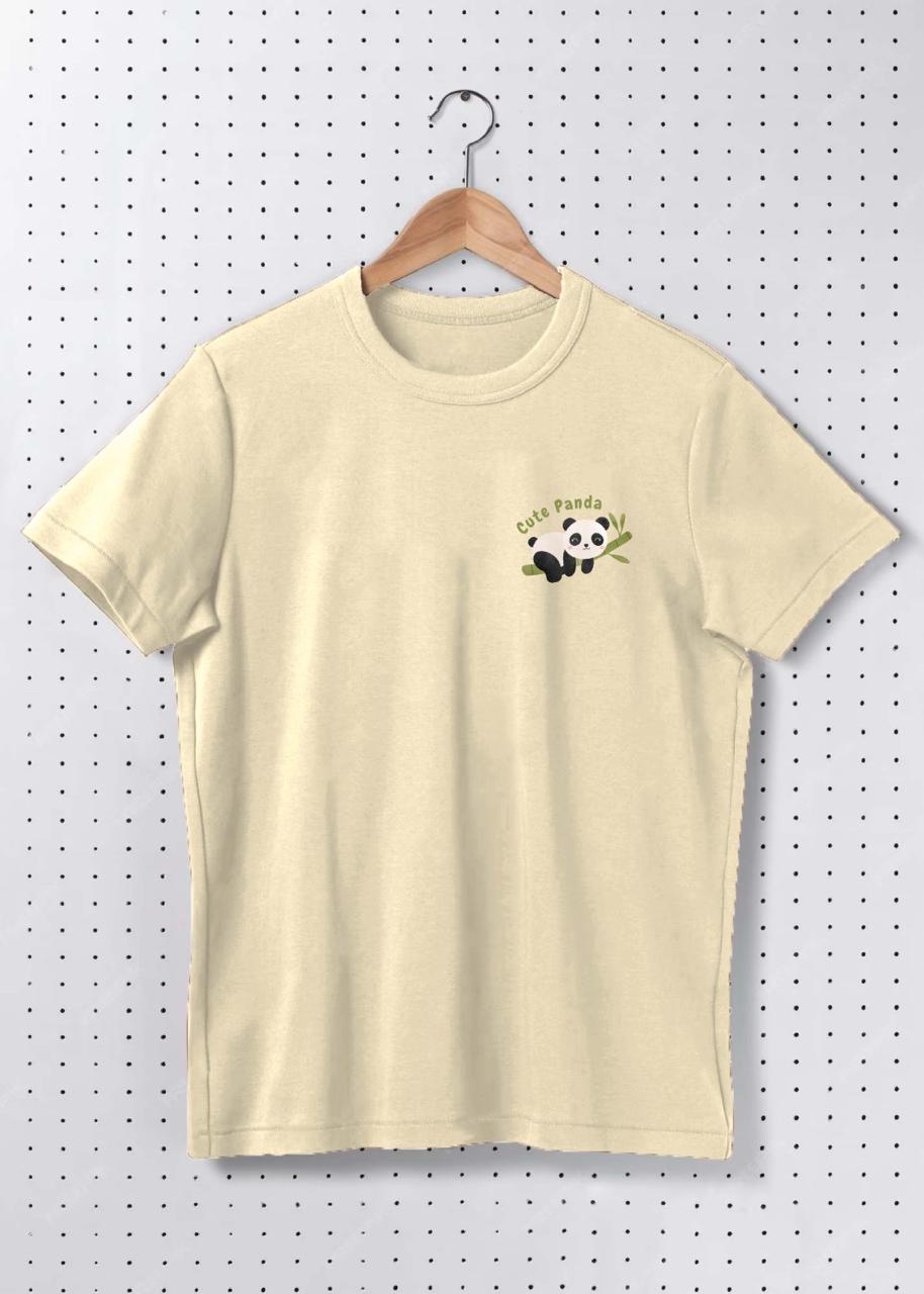 Premium Cotton Cute Panda Minimal Graphic Premium 240 GSM T-Shirt