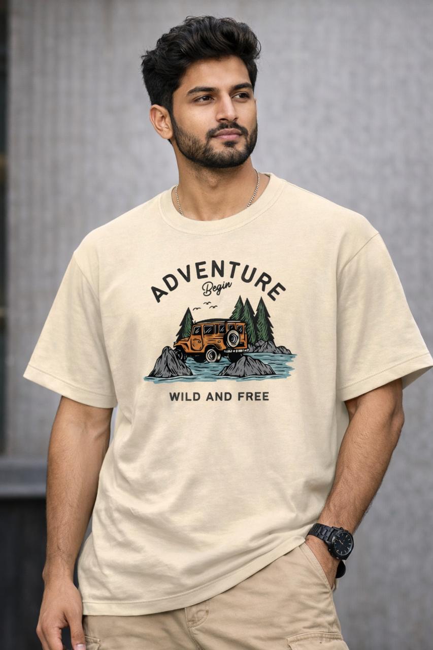 Premium Cotton Adventure Graphic Oversized T-Shirt – Wild & Free Explorer Streetwear